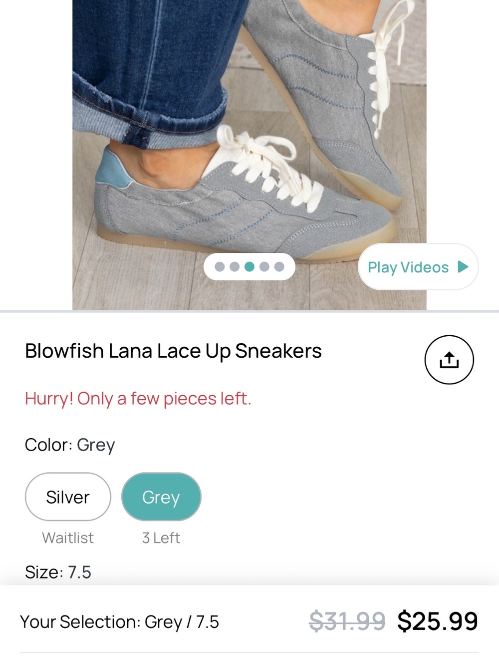 Blowfish Malibu Gray Sneakers